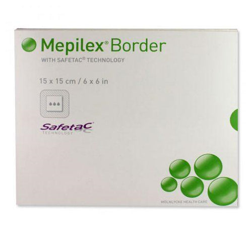 Border, 6X6 Self Adherent Soft Silicone Foam Dressing 5Ea/Bx 10Bx/Cs