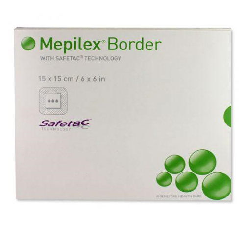 Border, 6X6 Self Adherent Soft Silicone Foam Dressing 5Ea/Bx 10Bx/Cs