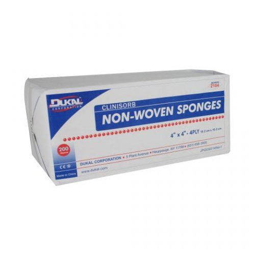 Non Woven Sponge, 4"X4" 4-Ply Ns 200Ea/Bg 10Bg/Cs