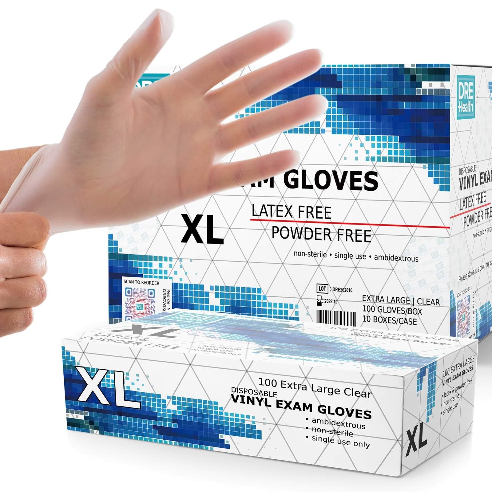 Powder Free Disposable Vinyl Gloves - Clear DRE Health