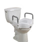 Elevated Raised Toilet Seat with Removable Padded Arms, Standard Seat