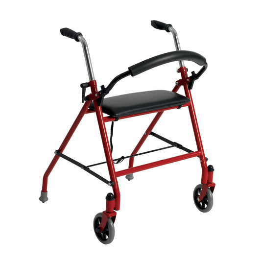 Two Wheeled Walker with Seat, Red