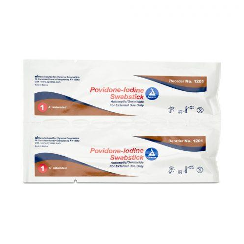 Povidine Iodine Swabstix (Betadine Gen.), 1'S  50/Bx-10Bx/Cs