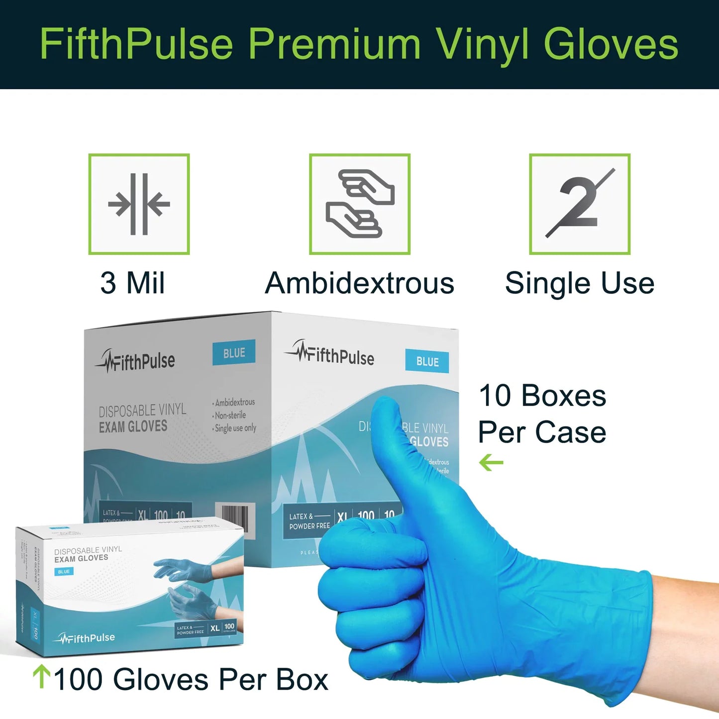 Medical Grade Vinyl Gloves - Blue - ProHeal-Products