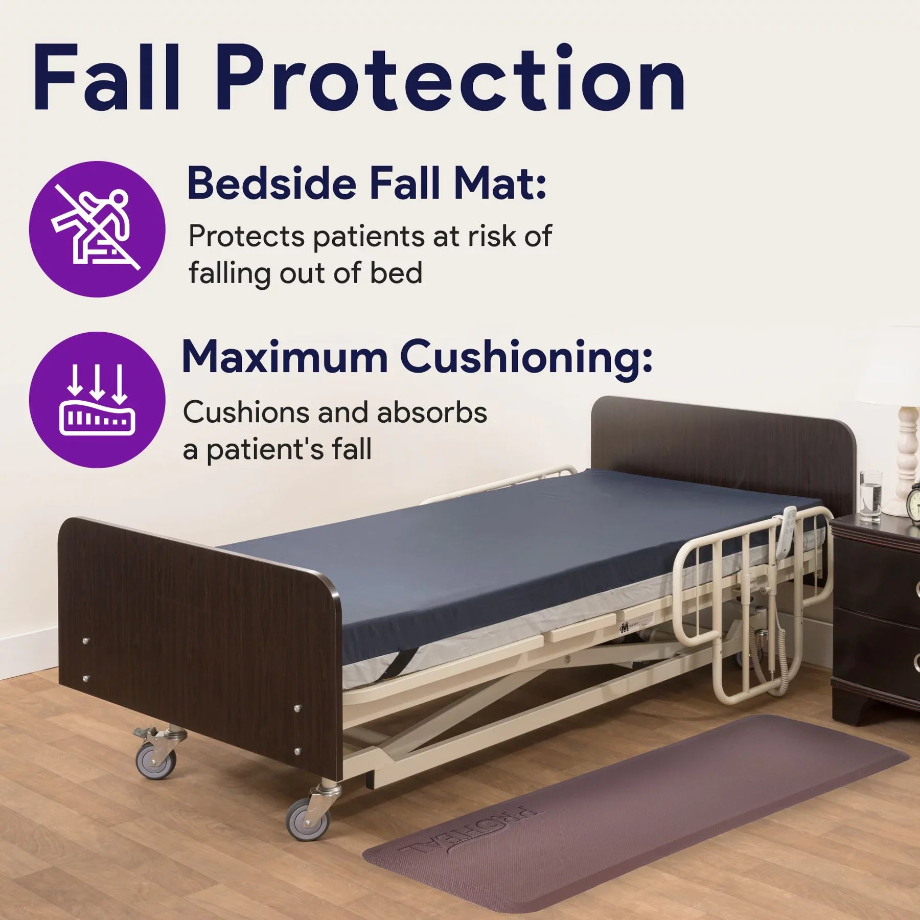 Fall Prevention Beveled Fall Mat For Seniors ProHeal