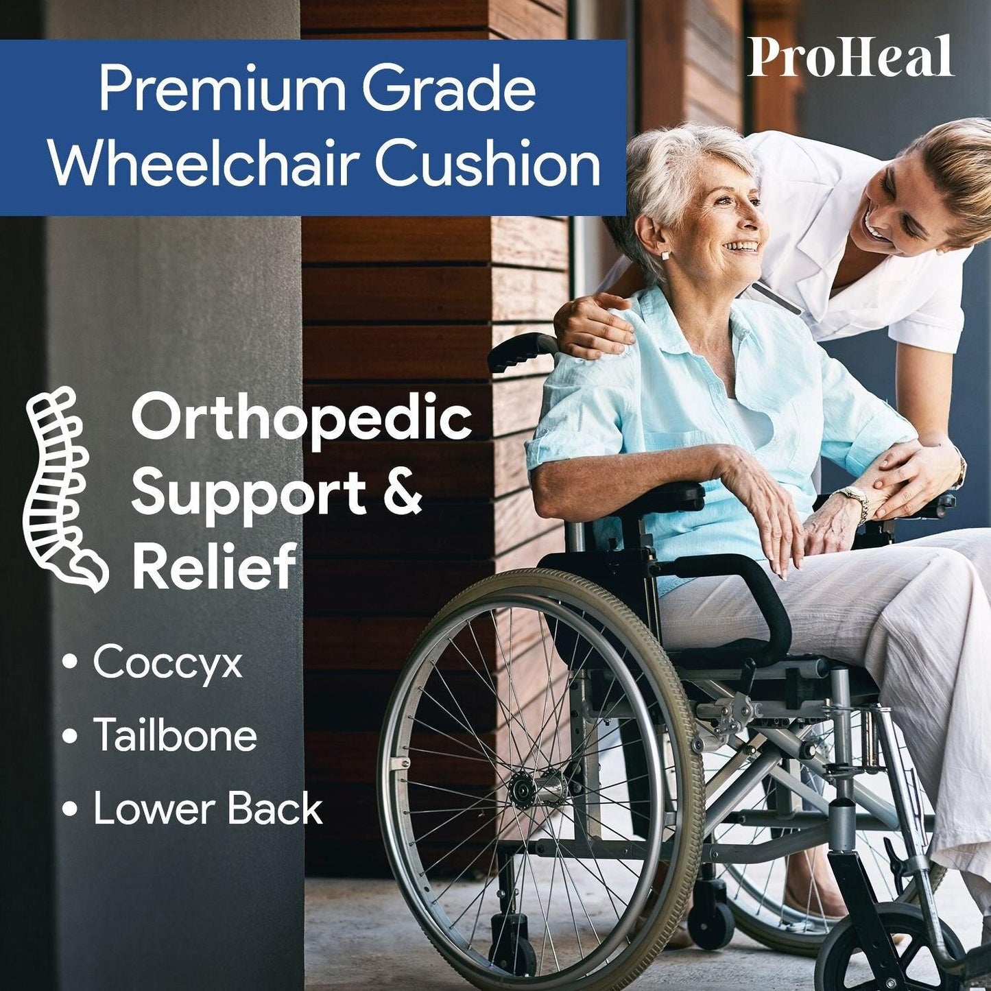 ProHeal Foam Wedge Wheelchair Cushion with Pommel –