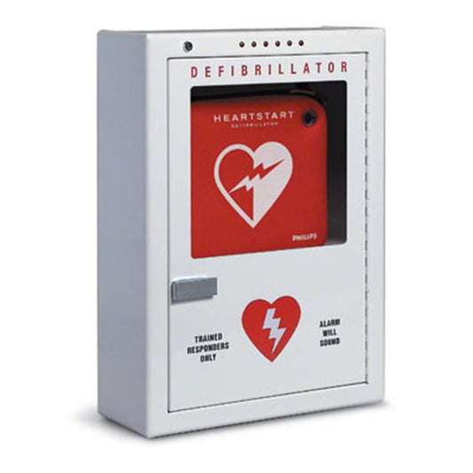 Philips Premium AED Cabinet - Standard Size Surface-Mount w/ Audible Alarm & Strobe Light
