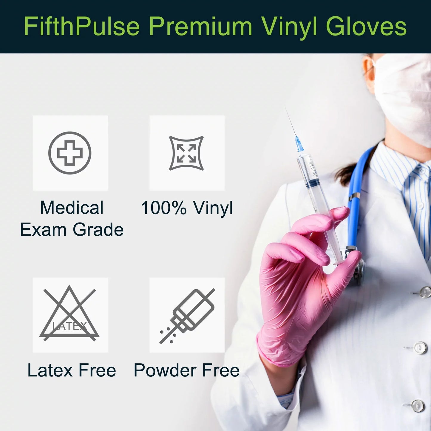 Medical Grade Vinyl Gloves - Pink - ProHeal-Products
