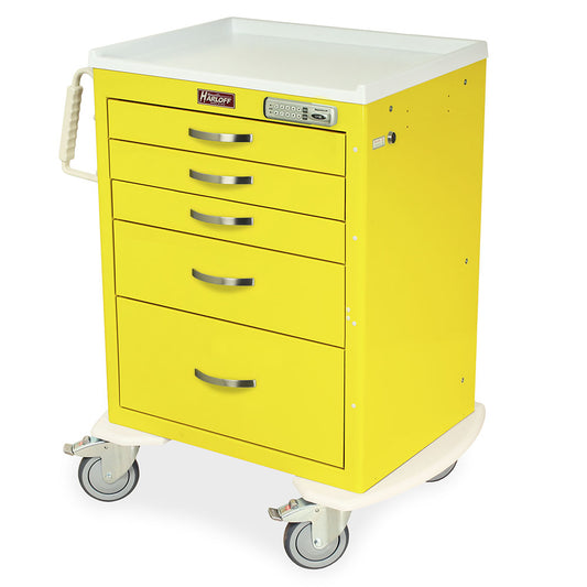 M-Series Short Isolation Cart, Medium Width, Five Drawers, E-Lock