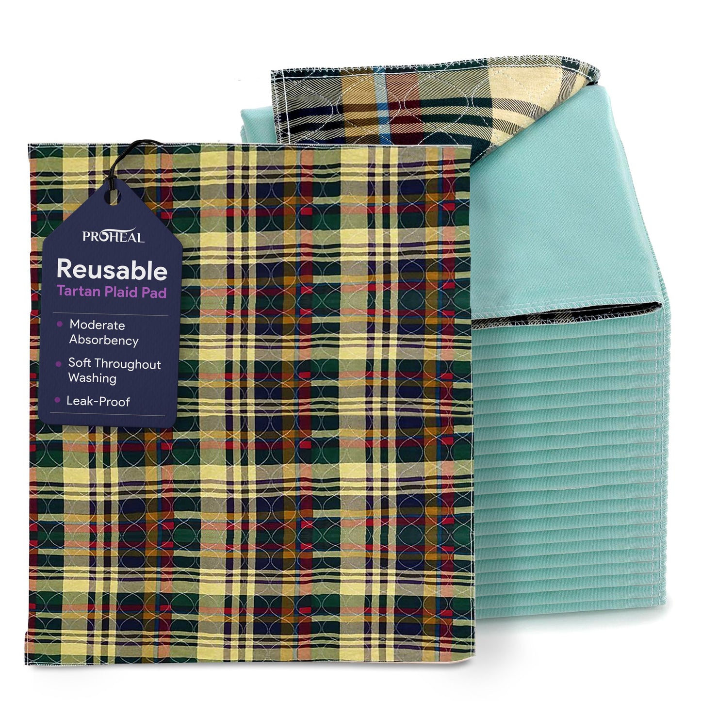 Tartan Print Reuseable Underpads, 18" x 24"