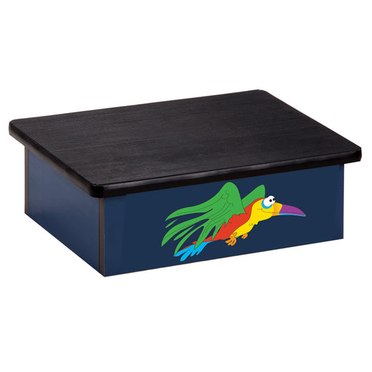 Rainforest Parrot Blue Laminate Step Stool