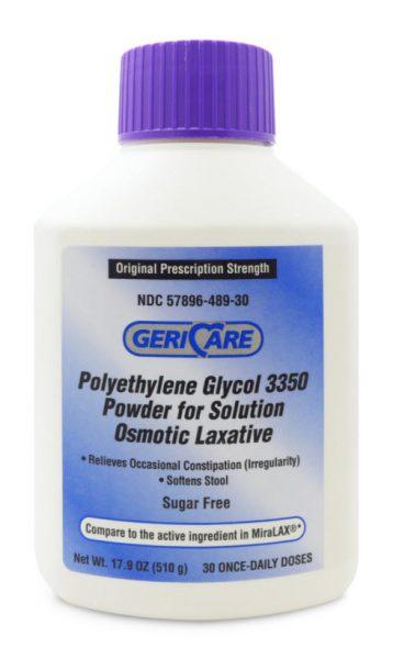 Miralax Polyethylene Glycol 3350 Laxative Powder 17.9oz/510gm 30 Doses