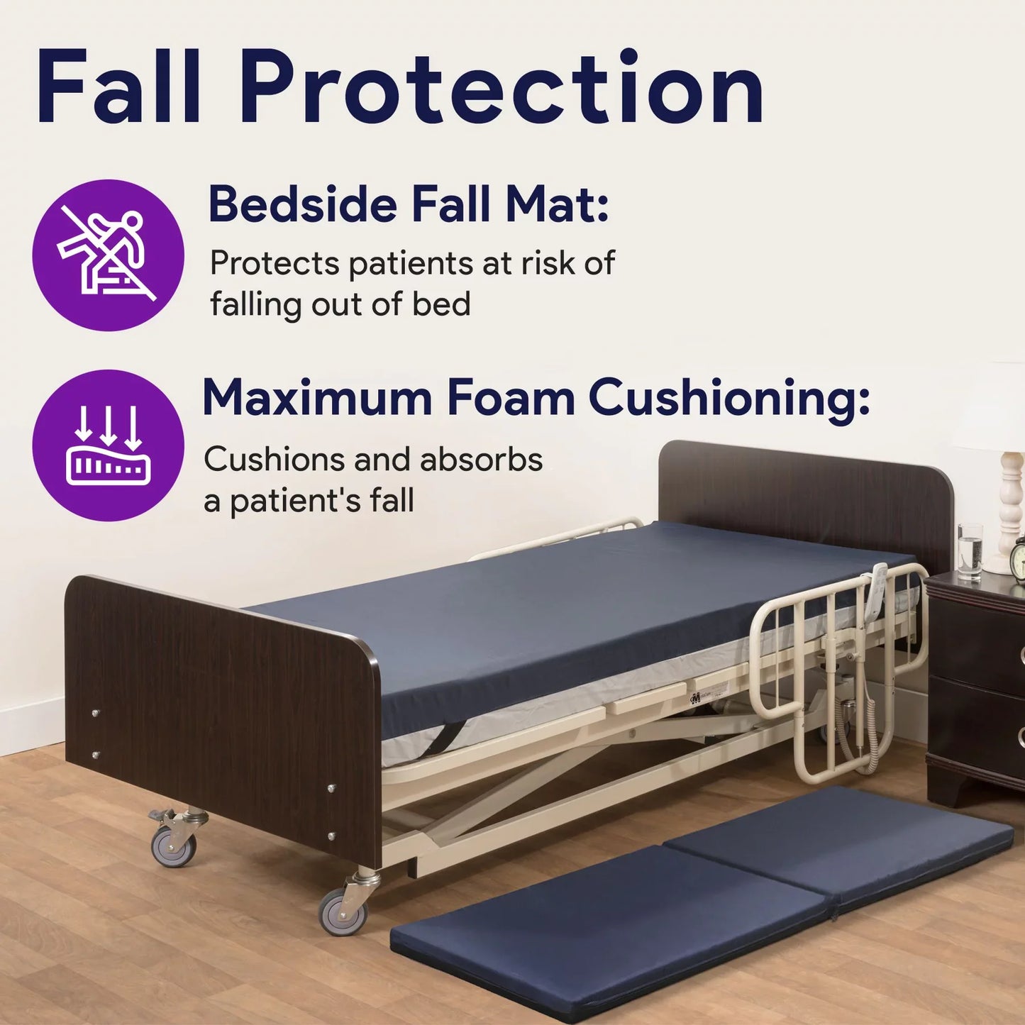 ProHeal Fall Prevention Bi-Fold Foam Fall Mat – Medpart.com