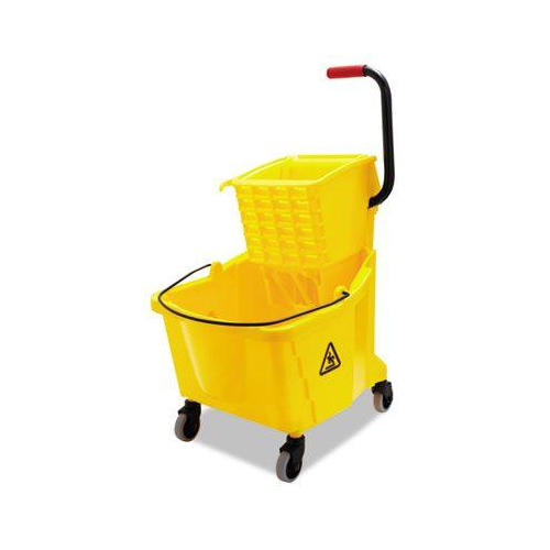 Pro-Pac Side-Squeeze Mop Wringer/Bucket Combo Yellow 8.75Gal
