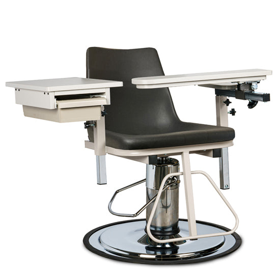 H Series, E-Z-Clean, Blood Drawing Chair with ClintonClean™ Flip Arm and Drawer