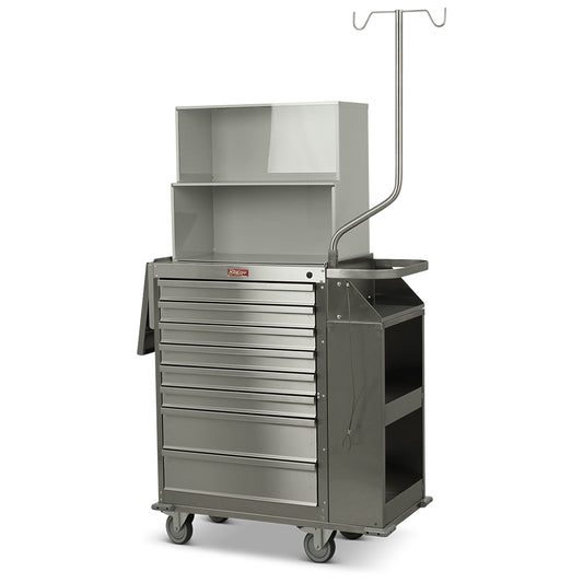 Stainless Steel Cast Cart with Top Shelf