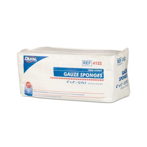 Premium Gauze Sponges 4"x 4" 12-ply N/S 200ea/bg 10bg/cs