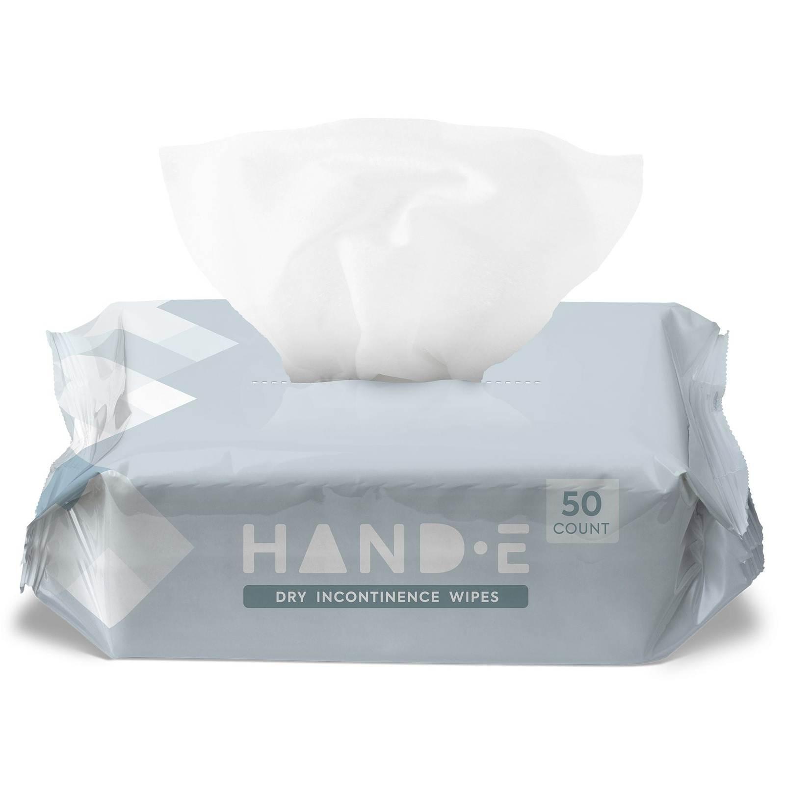 Disposable Dry Wipes - For Incontinence and Senior Care Hand-E Touch