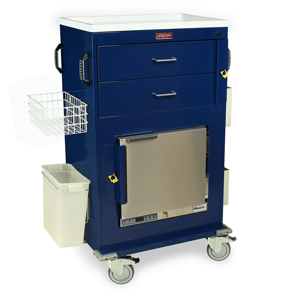 Malignant Hyperthermia Cart with 1.0 Cubic Feet Medical Grade Refrigerator