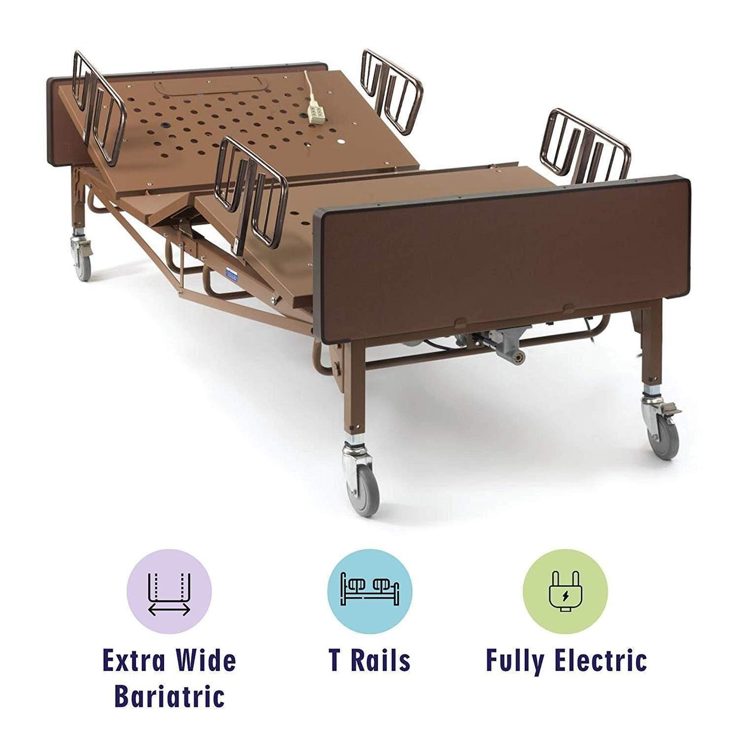 Full Electric Bariatric Hospital Bed w/ T-Rails Medacure