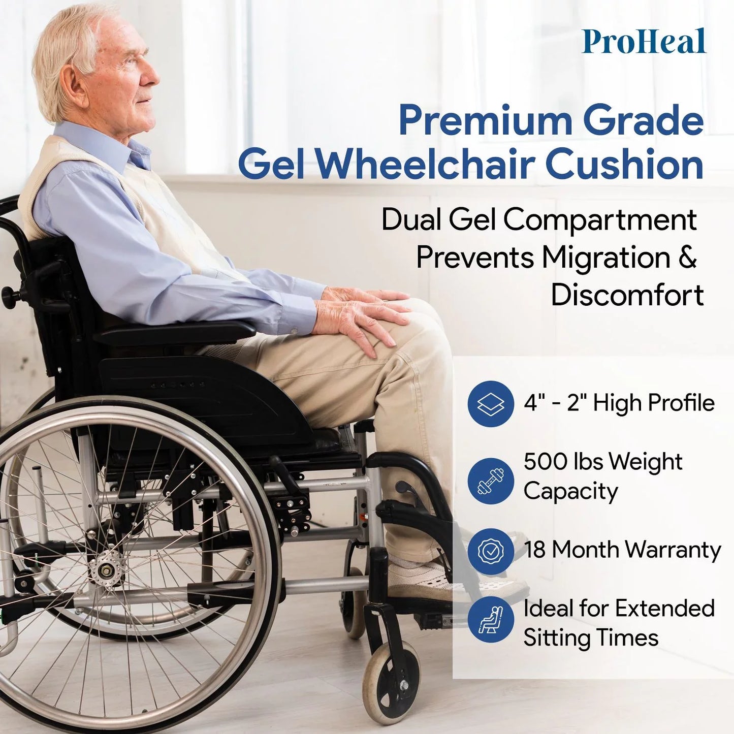 Gel Wedge & Pommel Wheelchair Cushion