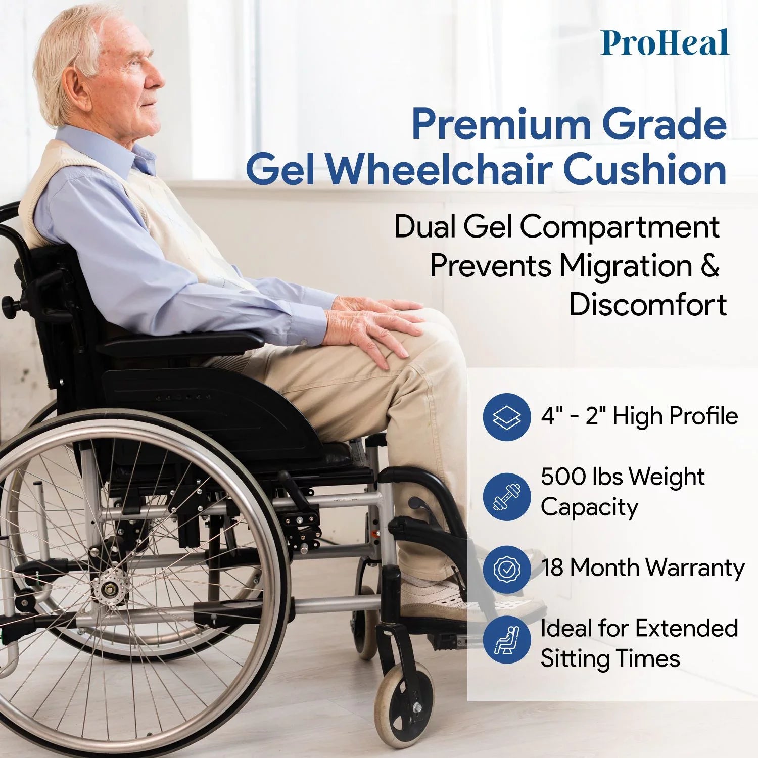 Bariatric Gel Wedge & Pommel Wheelchair Cushion ProHeal