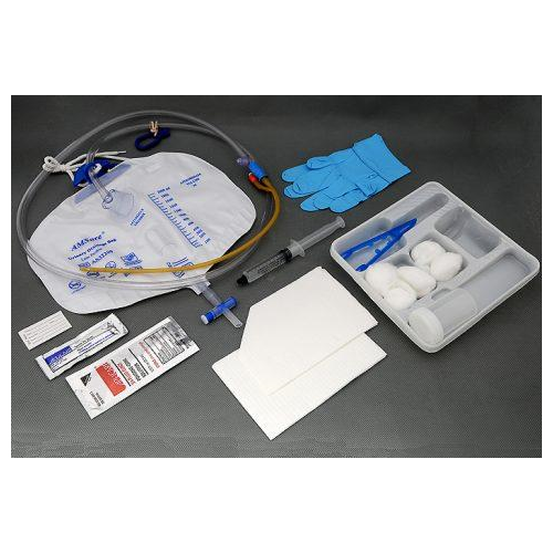Foley Tray Preconnected With Catheter And Drain Bag