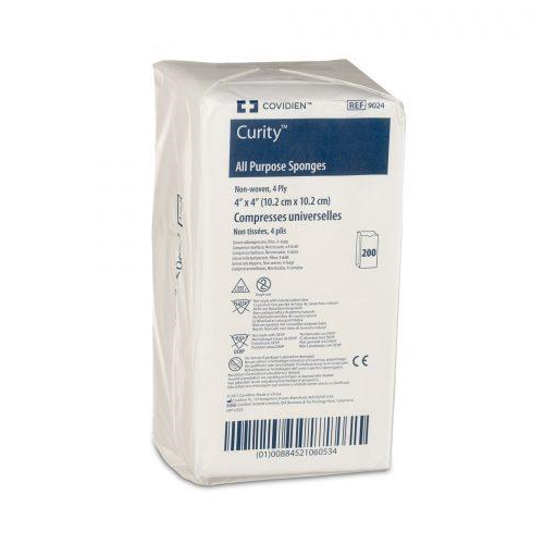 Curity Non Woven Sponge Ns 4"X4" 4-Ply 200Ea/Bg 10Bg/Cs