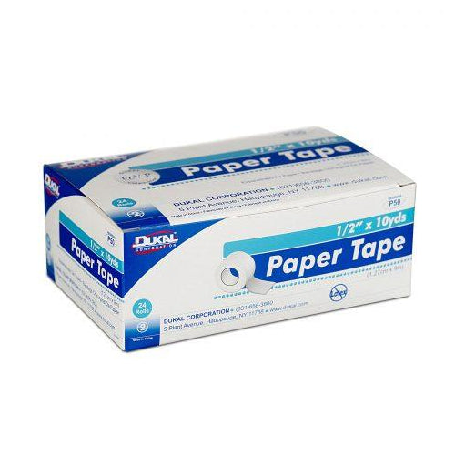 Tape Paper 0.5" Hypoallergenic Latex Free 24Ea/Bx 12Bx/Cs