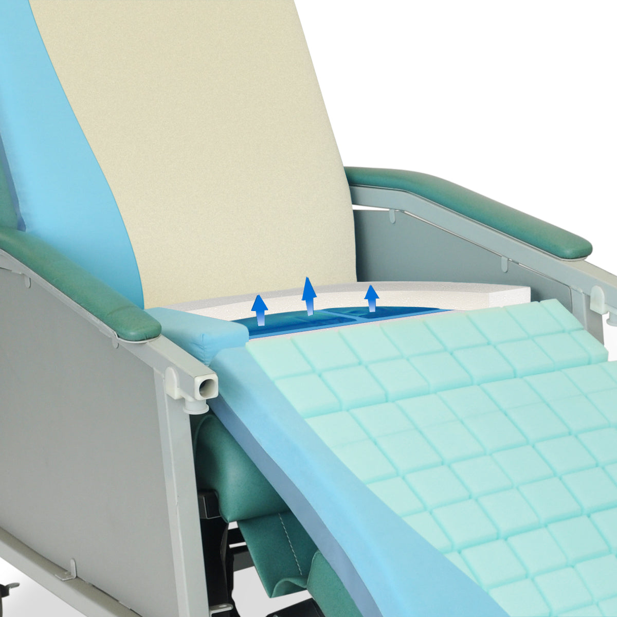 METRIS™ Comfort Seat, 72”L x 19”W x 3H”, Geri-Chair