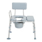 Padded Seat Transfer Bench with Commode Opening
