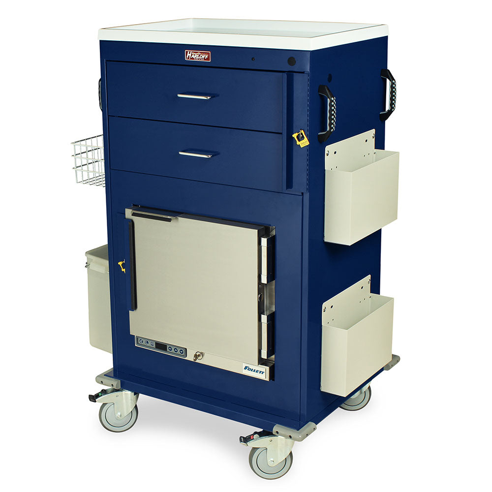Malignant Hyperthermia Cart with 1.0 Cubic Feet Medical Grade Refrigerator