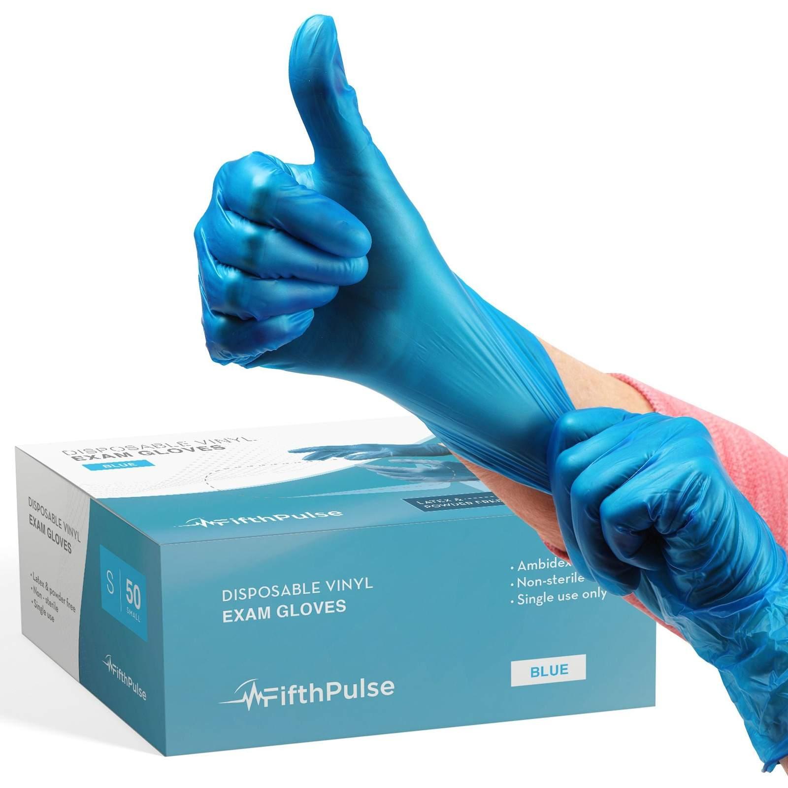 Medical Grade Vinyl Gloves - Blue FifthPulse