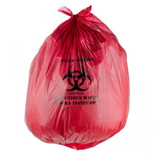 Liners 24"X 33" Hd Style 2433 11Mic Red Biohazard (Roll) 12-16Gal