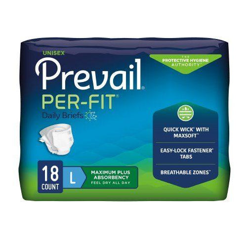 Prevail Per-Fit Briefs Large - 18ea/pk 4pk/cs